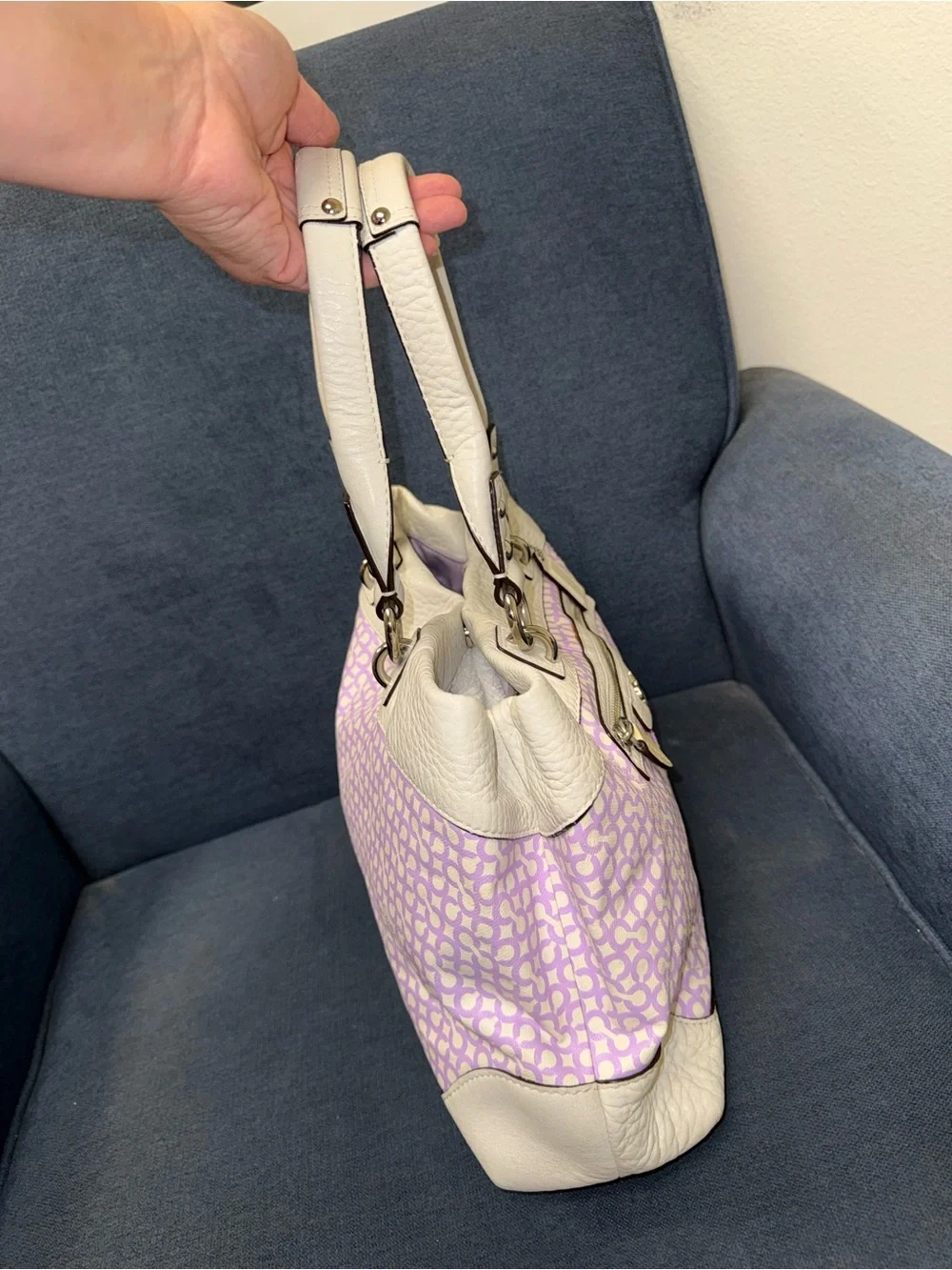 Coach Penelope Op Art Leather Large Tote model 13453 (purple) - Picture 3 of 7